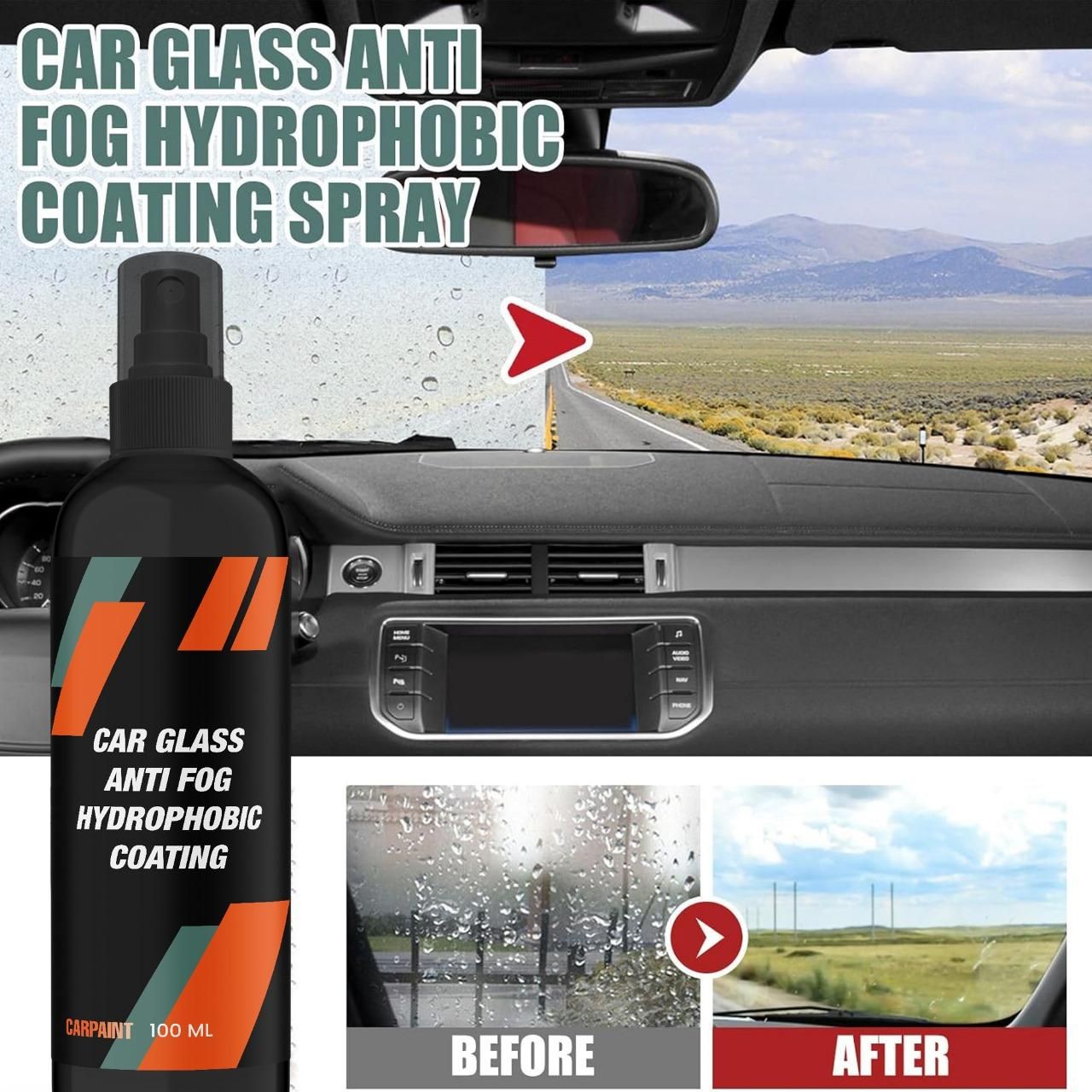 ✨ Fixora™ Car Glass Anti- Fog Hydrophobic Coating 100ML  (Buy 1 Get 1 FREE)✨