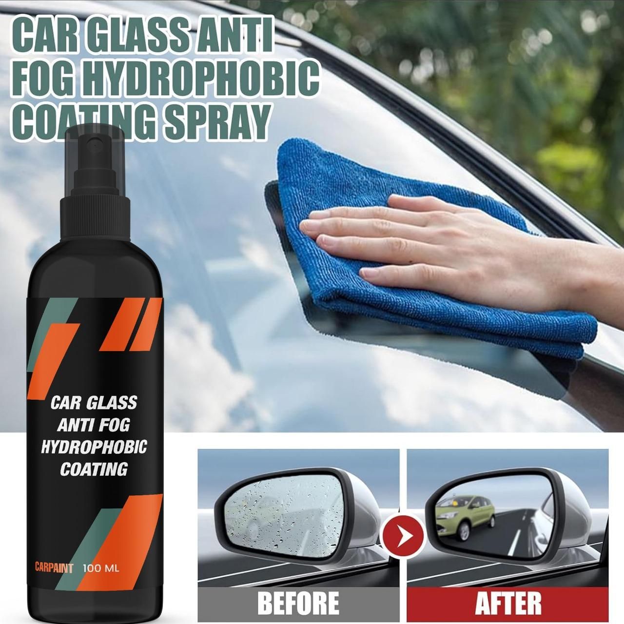 ✨ Fixora™ Car Glass Anti- Fog Hydrophobic Coating 100ML  (Buy 1 Get 1 FREE)✨