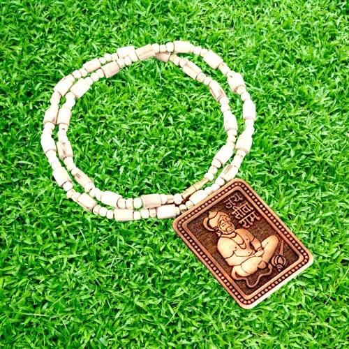 Bageshwar Dham🛕 Original & Natural Wood Tulsi Kanth Mala With Hanuman ji Locket Pendant🔥🔥
