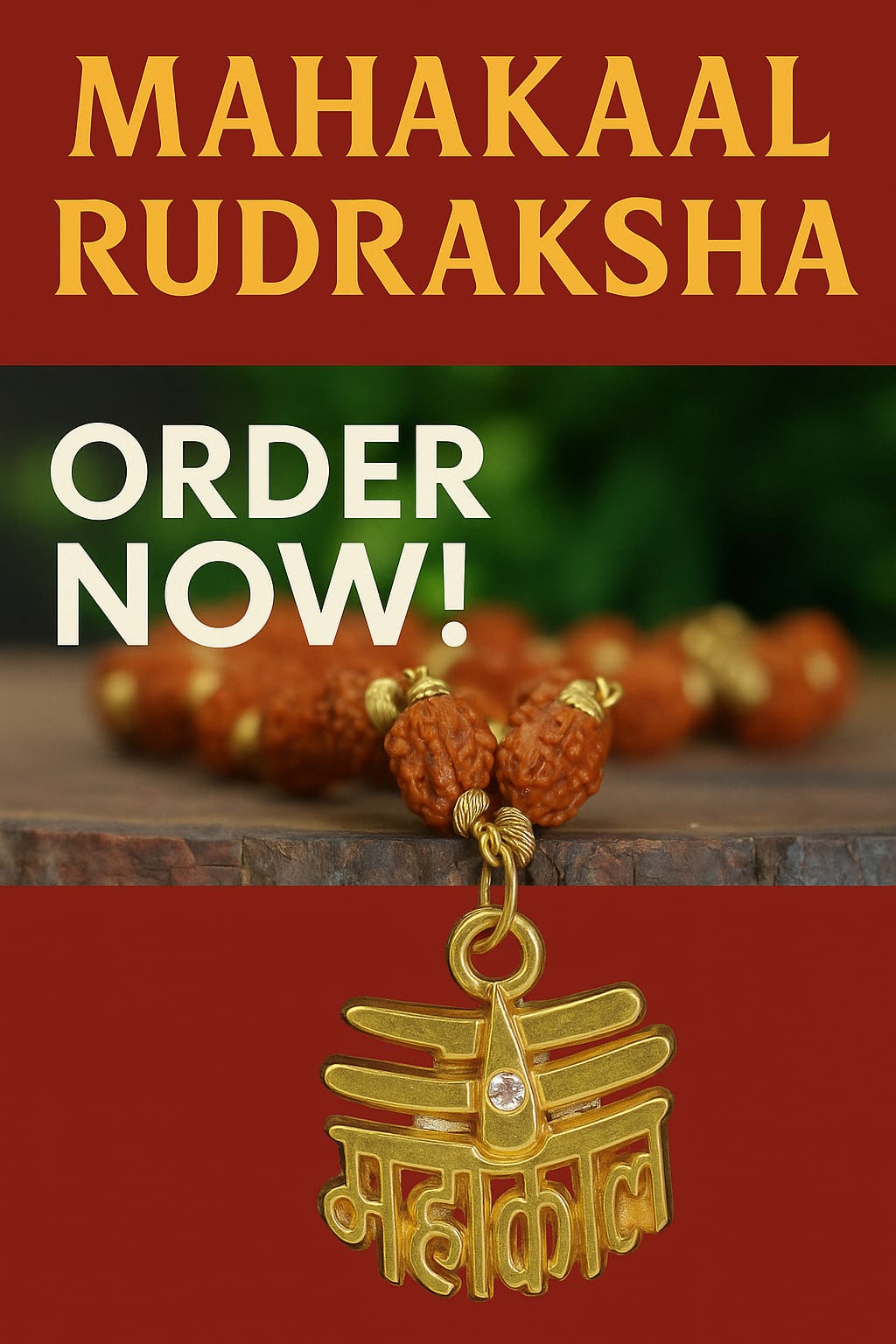 Rudraksha Mala with Mahakal pendant